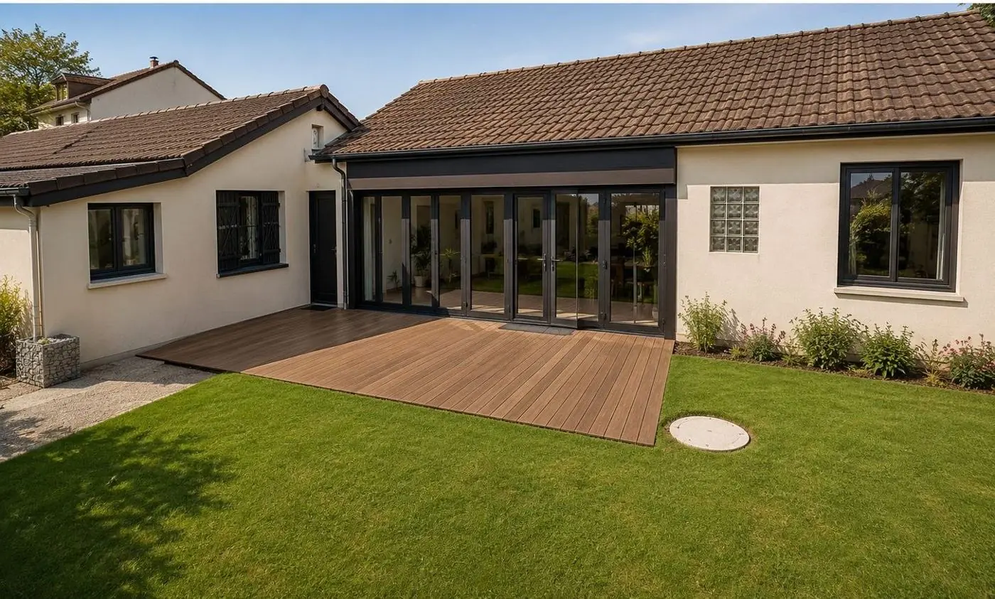 Extension vitrée côté jardin à Viry-Châtillon (91)